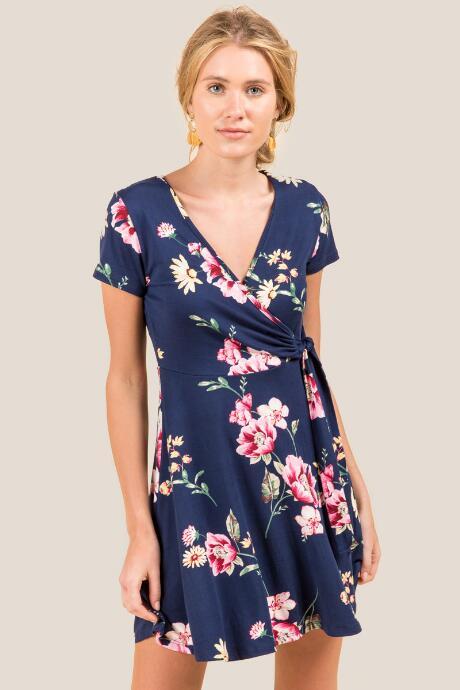 Francesca's Lillian Side Tie Knit Dress - Pink