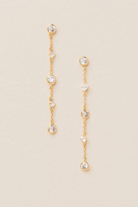 Francesca's Kara Crystal Linear Earring - Crystal