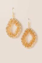 Francesca's Lilianna Woven Glass Bead Drop Earring - Crisp Champagne