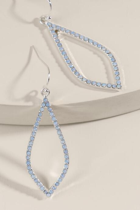 Francesca's Alivia Open Teardrop Earrings - Light Blue