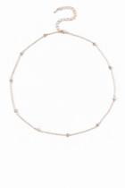 Francesca's Melanie Cubic Zirconia Station Necklace In Rose Gold - Rose/gold