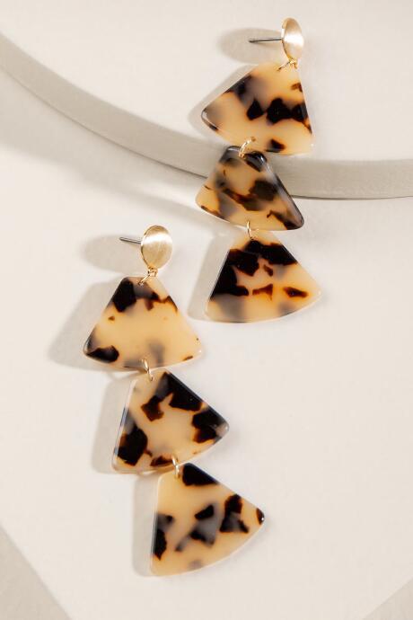 Francesca's Wailey Tortoise Linear Drop Earrings - Amber