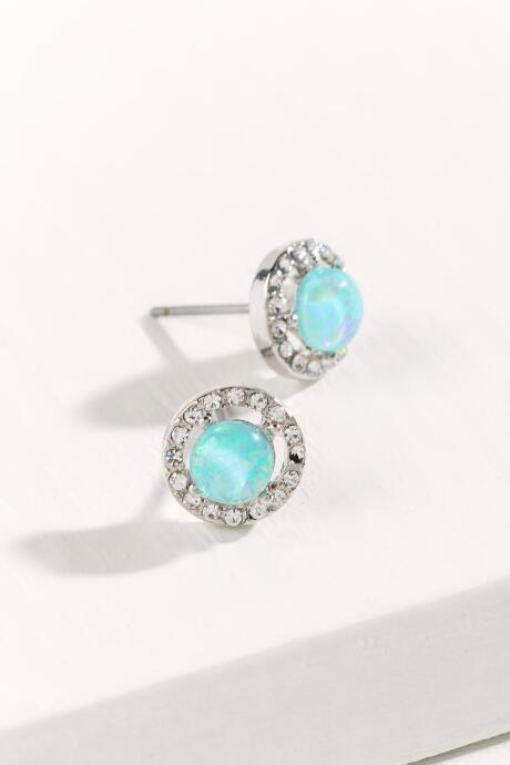 Francesca's Skylar Circle Opal Studs - Iridescent