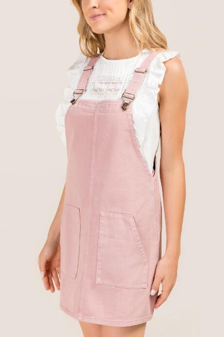 Francesca's Adelle Double Pocket Skirtall - Blush