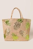 Francescas Brenna Sequin Pineapple Tote - Natural