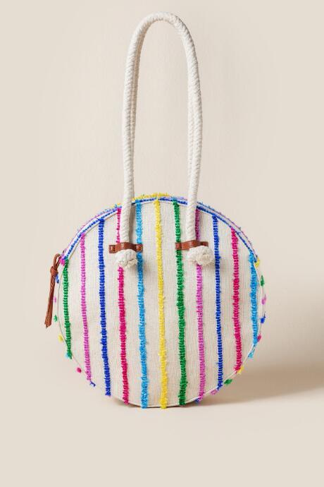 Francesca's Penny Striped Circle Tote - Multi