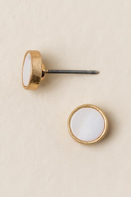 Francesca's Eloise Circle Stud Earring - Pearl