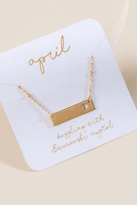Francesca's April Swarovski Crystal Pendant Necklace - Clear