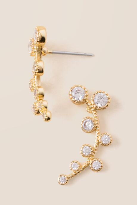 Francesca's Kris Cubic Zirconia Crawler Stud Earring - Crystal