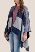 Francesca's Darcy Zig Zag Ruana - Navy