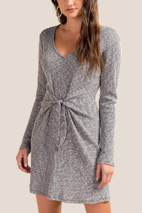 Francesca Inchess Emily Knot Front Knit Dress - Black