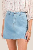 Francesca's Nadine Two Tone Jean Skirt - Lite