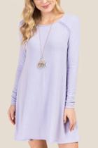 Alya Riaya Crochet Trim Hacci Dress - Orchid