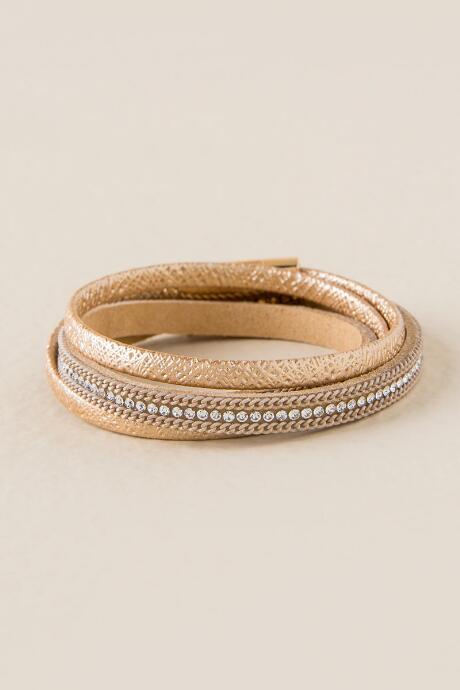 Francesca's Amberlyn Wrap Bracelet - Crisp Champagne