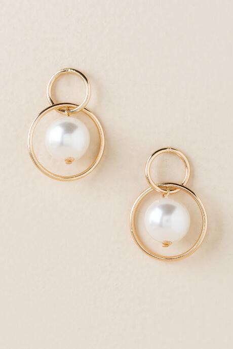 Francesca's Belle Pearl Drop Earring - Pearl