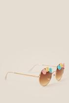 Francesca's Kiss Me Kate Flower Sunglasses - Gold