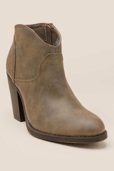 Xoxo Cammie Distressed Ankle Boot - Brown