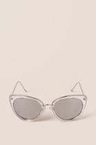 Francesca's Farrah Clear Frame Cat Eye Sunglasses - Silver
