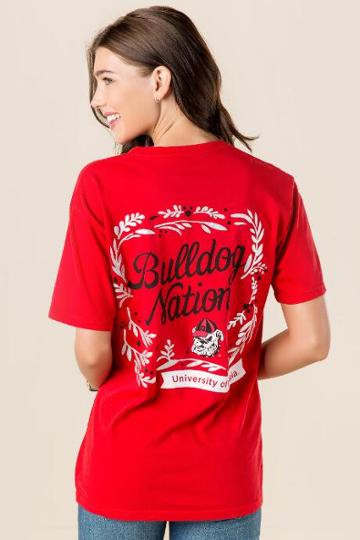 Pressbox University Of Georgia Team Logo Tee - Red
