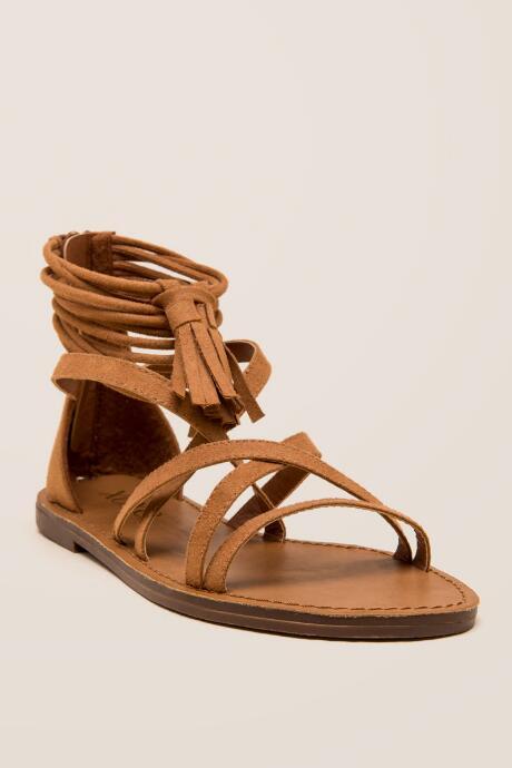 Xoxo Cierra Multi Strap Gladiator Sandal - Tan