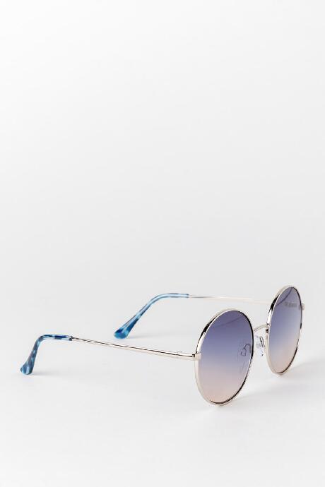 Francesca's Fiona Round Oversize Sunglasses - Silver