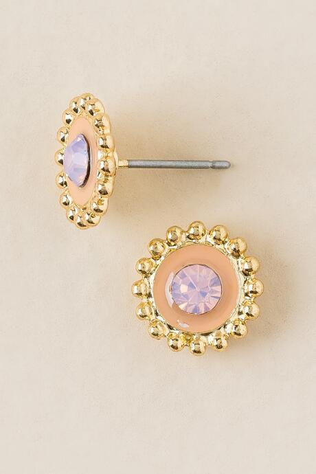 Francesca's Hazela Stone Stud Earring - Blush