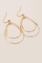 Francesca's Lina Double Teardrop Earrings - Gold