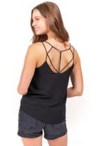 Francesca's Haylynn Strappy Back Top - Black