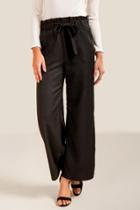 Francesca's Erin Paperbag Waist Pants - Black