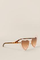 Francesca Inchess Secret Admirer Heart Sunglasses - Gold