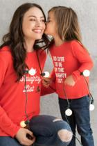 Francesca's Naughty List Graphic Tee - Red