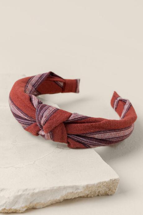 Francesca Inchess Stella Striped Headband In Rust - Rust
