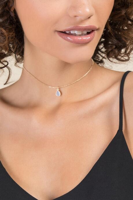 Francesca Inchess Aranza Stone Drop Choker - Periwinkle