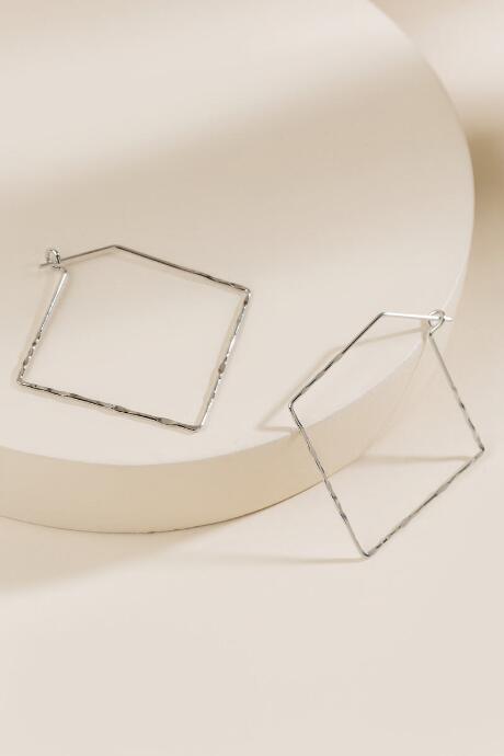 Francesca Inchess Destiny Square Hoop Earrings - Silver