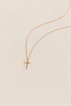 Francesca's Rebekah Crystal Cross Necklace - Gold