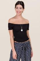 Alya Maia Smocked Off The Shoulder Top - Black