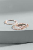 Francesca's Heather Delicate Cubic Zirconia Ring Set - Rose/gold