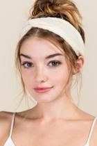 Francesca's Cassidy Sequin Knotted Headwrap - Ivory