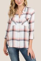 Francesca's Phoebe Fly Away Back Button Down Top - Ivory