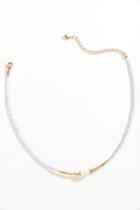 Francesca's Kinsley Pearl Choker Necklace - Mixed Plating