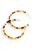 Francesca's Shelby Animal Print Resin Hoops - Brown