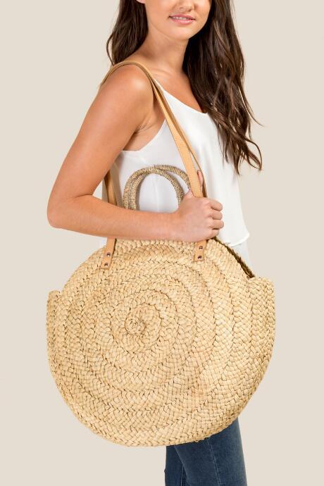 Francesca's Olivia Wicker Tote - Natural