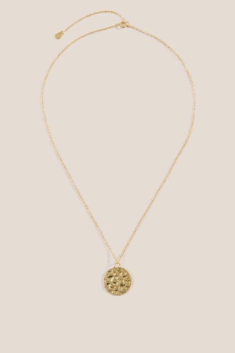 Francesca's Ellie Gold Hammered Coin Pendant Necklace - Gold