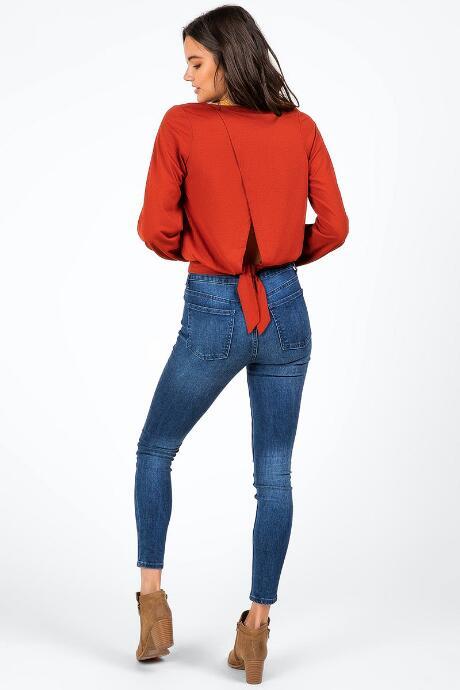 Francesca's Danelle Back Tie Top - Brick