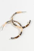 Francesca's Celeste Glass Bead Hoops - Pewter