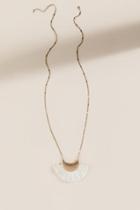 Francesca's Elise Tasseled Crescent Pendant Necklace - Ivory