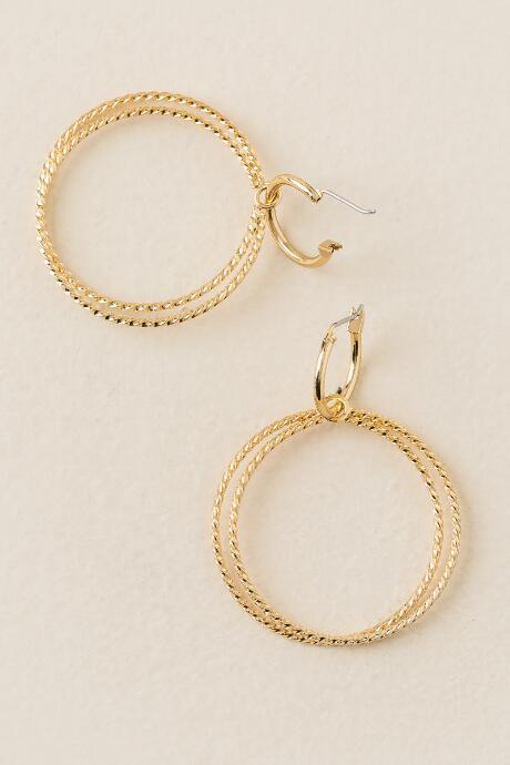 Francesca's Cornelia Double Twist Hoop Earring - Gold