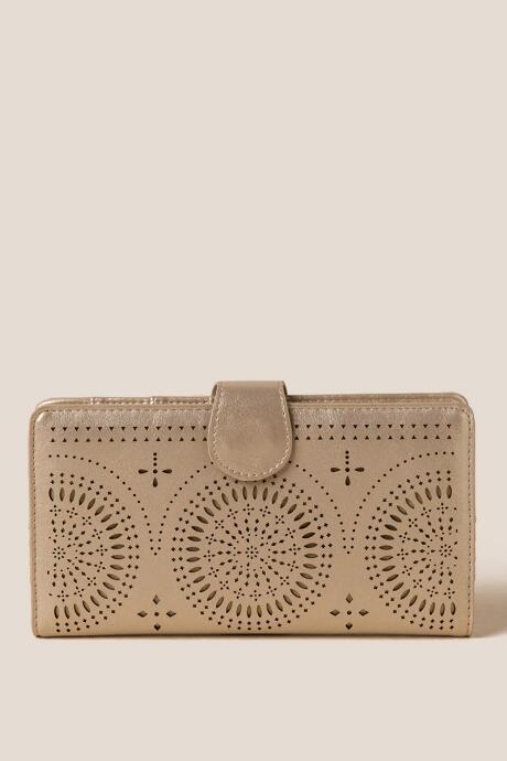 Francesca's Giannina Perforated Wallet - Gold