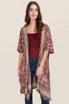 Blue Rain Shelby Floral Kimono - Navy