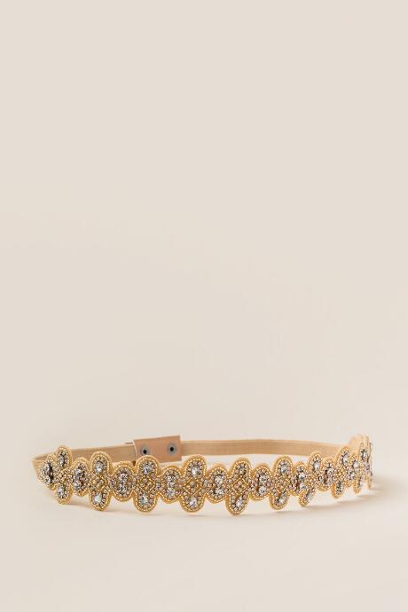 Francesca's Tatiana Beaded Stretch Belt - Gold